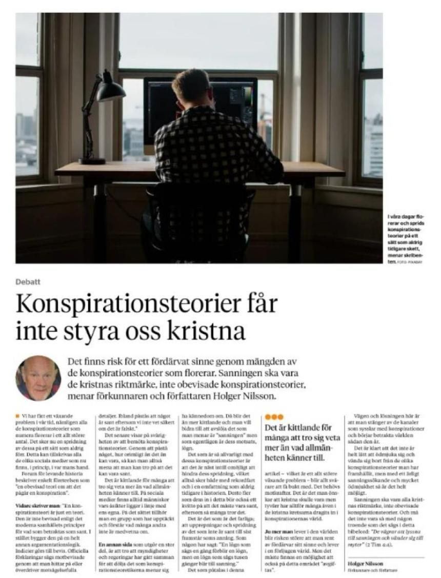 Konspirationsteorier fr inte styra oss kristna